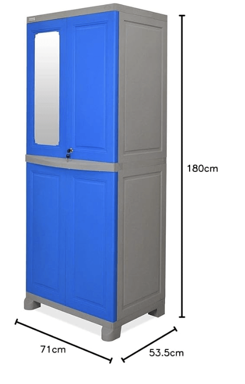 Nilkamal Freedom Big 1 (FB1M) Plastic Storage Cabinet with Mirror| Space & Clothes Organizer| Crockery Shelves| Wardrobe| Living Room| Adult & Kids| Multipurpose for Home Kitchen & Office - Image 3